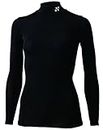 YONEX STBF1504 Women's Tennis High Neck Long Sleeve Shirt, Black, S