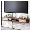 Floating Tv Stand Wall Mounted Wall Mounted Floating Wood TV Stand with Storage Cabinet, TV Stand for Bedroom Living Room, Modern Television Stand, 47''/55''/63'' Floating Tv Console ( Color : Walnut