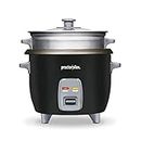 PS 6 Cup Rice cooker, Steam basket, Black