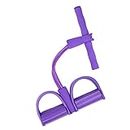 POPOTI Foot Pedal Exercise Band, Sit Up Bodybuilding Expander Rally Elastic Rope 4-Tube Pull Rope Fitness Accessories for Abdomen Waist Arm Training Resistance Band (Purple)