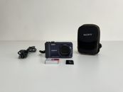 Pacchetto fotocamera digitale compatta Sony Cyber-Shot DSC-HX7V 16,2 megapixel blu navy