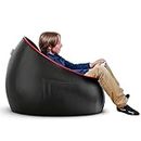 Mason Moon Bean Bag Chairs for Teens & Adults - Big, Durable & Comfortable - Adult Bean Bag Chair - Gaming Sofa - Teen Gaming Chair - Floor Gaming Chairs - Black/Red - [Cover Only, No Filling]