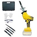Cordless Reciprocating Saw for DeWalt 20V Batteries Universal Saw with Reciprocating Saw Blade 4 Pieces for Fast Cuts in Wood, Metal & Plastic (Tools only)