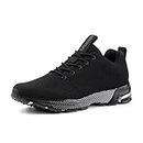 Hitmars Chaussure Running Homme Femme Basket Course Sport Tennis Fitness Gym Outdoor Respirant Confortables Casual Sneakers Noir N1 38EU