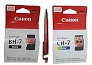 Canon BH 7 Black & CH 7 Colour Printhead for Canon G1000 G1010 G2000 G2002 G2010 G2012 G3000 G3010 G3012 G4000 G4010 with ITGLOBAL 3in1 Mobile Stand, Stylus, Ballpoint Pen (Very Colors)