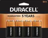 Duracell CopperTop "9 Volt" Alkaline Batteries - 4 Pack BRAND NEW SEALED