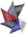 Purple Valley Unisex Cotton Bandana/Head Wrap/Wristband/Face Cover/Handkerchief for Men and Women,Unisex (20 * 20cm, Pack of 6)