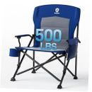  Silla de camping plegable de gran tamaño, para adultos silla de césped resistente con azul