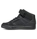 DC Boy's Pure High Top EV Skate Shoes with Ankle Strap and Elastic Laces, Black/Black/Black, 1 US