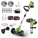 Battery Operated Weed Wacker，Stringless Weed Wacker with 3 Types Blades Grass Trimmer Cordless for Lawns Yard Garden
