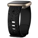 DGege Flower Engraved Bands Compatible with Fitbit Sense Bands/Fitbit Versa 4/Fitbit Versa 3/Sense 2 1 Band for Women,Cute Fancy Dandelion Floral Wristband Replacement Strap for Fitbit Versa 3 Bands