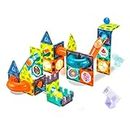 Kidology Light Magnetic Building Blocks Toys for Kids | Magnetic Marble Run Set, 75 Pcs Magnetic Tiles 3D Building Blocks, Magnetic Race Track Play Set Construction Toys