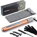 NITION Ceramic Tourmaline Flat Iron for Hair Healthy Styling. Fast Straightening Hair Straighteners LCD 265-450°F 6-Temperatures Adjustable. 2-in-1 Curling Iron Hair Tool. 1" Heating Plate