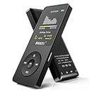 RUIZU X02 Ultra Slim Music Player with FM Radio, Voice Recorder, Video Play, Text Reading,Mp3 Player,80 Hours Playback and Expandable Up to 128 GB (Black)