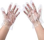 LADWA Plastic Very Thick 16 Microns Waterproof Disposable Transparent Hand Gloves (Pack of 50 Pairs, 100 Pieces, Perfect Size, Multicolour)