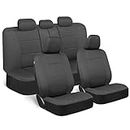 BDK os-309-ac Antracite Nero Car Seat Covers Full 9PC Set-Sleek e Stylish-Split Opzione 5 poggiatesta Anteriori e Posteriori, Massiccio Grigio Antracite