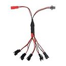 YUNIQUE GREEN-CLEAN-POWER - Multi-Output Charger Cable for Drones | Compatible with DFD F182, F183, JJRC H8C, H8D | Connectors JST + SM, Black and Red, Plastic