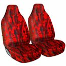 Heavy Duty 100% Waterproof Red Camo Camouflage Car Van Front Seat Covers 1+1 