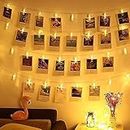 Desidiya Plastic 16 Photo Clip Led String Lights For Photo Hanging, Birthday, Festival, Wedding, Party For Home, Patio, Lawn, Restaurants Home Decoration (Warm White), 3 Meters