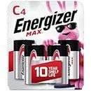 Energizer Max C Batteries, Premium Alkaline C Cell Batteries (4 Battery Count)