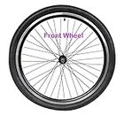 FOMAS Adults Tricycle Wheels, Trike Wheels, Three Wheels, Double Wall Alloy Rim, 36x13G Black Spoke with tire and Tube for axle Size 15mm(9/16") (26" Front Wheel) Don't FIT A Schwinn Trike