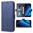 Compatible with Samsung Galaxy A5 2017 Folio Flip Wallet Case,PU Leather Credit Card Holder Slots Heavy Duty Full Body Protection Kickstand Protective Phone Cover for Glaxay A 5 Gaxaly A520W Blue