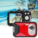 GDC8026 Waterproof Digital Camera/ 8x Digital Zoom/ 21 MP/ 1080P FHD/ 2.8” TFT LCD Screen/Underwater Camera for Beginners/Kids/Children/Teenagers/Students/The Elderly Red