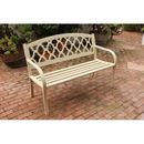 Innova Hearth and Home Evelyn Steel Outdoor Bench Metal in White | 35 H x 51 W x 23 D in | Wayfair S521-60A