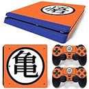 Whole Body Protective Vinyl Skin Decal Cover Compatible with Playstation4 PS4 Slim Console Anime DBZ Goku Y Series Include Two Free Wireless Controller Stickers (YQ)