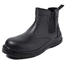 BLACK HAMMER Chaussures de sécurité Chelsea pour hommes chaussures de travail en cuir embout en acier chaussures montantes légères S3 SRC 8872 (41 EU)