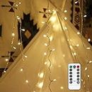 EShing LED String Lights Dimmable, USB Powered 100 Warm White LED Fairy Lights on 33ft Clear Cable, Twinkle Lights with Remote Timer for Indoor Outdoor Wedding Party Patio Backyard Room Decor