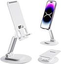 CRATIX Adjustable & 360 Degree Mobile Phone Foldable Holder with Stand Dock Tabletop Mount for All Smartphones, Tablets,iPad, Adjustable Mobile Stand (White)
