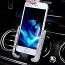 YoMaris Bling Car Phone Holder, Mini Car Dash Air Vent Automatic Phone Holder, Universal 360°Adjustable Crystal Auto Car Stand Phone Holder Car Accessories for Women and Girls. (White)