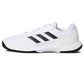 adidas Mens GameCourt 2 M Cross Country Running Shoe, White/Black/White, 10.5 US