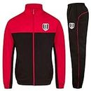 Fulham FC Official Soccer Gift Mens Jacket & Pants Tracksuit Set Black Large