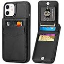 Aoksow iPhone 11 Wallet Case, Soft PU Leather Case with Card Holder Kickstand Slim Protective Wallet Case for iPhone 11 6.1 Inch (Black)