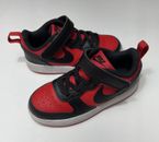 Nike Boys Kids Shoes Sz 9 Borough Low Recraft Red  Upper with Black Swoop