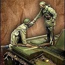 Ahowse 1/35 Resin Figure WWII Soviet Military Infantry Die-Cast Resin Miniature Model Kit (2 Person, Without Tank) (Unpainted & Not Assembled) // Yc2-94