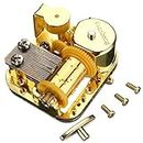Pursuestar 18 Note Gold Plated Windup Musical Mechanism Movement DIY Clockwork Music Box with Key Screws - Over The Rainbow