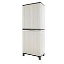 Gardeon Outdoor Storage Cabinet, 173cm Tall Cupboard Tool Box Garden Shed Shelving Storages Bench Tools Chest Organiser Home Furniture Garage Setting, Lockable Adjustable Shelves Beige