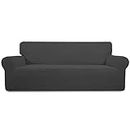 Easy-Going Stretch Sofa Slipcover Couch Sofa Cover Furniture Protector Soft with Elastic Bottom for Kids Spandex Jacquard Fabric Small Checks(Sofa Large,Dark Gray)
