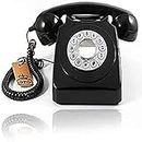 GPO 746 Telefono a Quadrante Push Button, Telefono Fisso Vintage per Casa, Ufficio, Telefoni Retro Con Suoneria a Campanello Originale e Cavo Arricciato, Nero