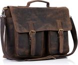 18 Inch Leather Briefcase Laptop Messenger Bags for Men and Women Best Office Sc
