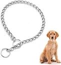 RvPaws Stainless Steel Dog Chain Collar - Durable Thick Choke Collar for Pet Outdoor Training Walking, Adjustable Silver Metal Necklace - Large (4 MM-24 Inch Long)