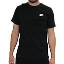 NIKE Men's Sportswear Club T shirt, Black/(White), XXL UK