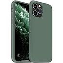 OuXul iPhone 11 Pro Max Case, Slim Liquid Silicone Case Compatible with iPhone 11 Pro Max 6.5 Inch, Full Body Microfiber Lining Protective Case (Forest Green)