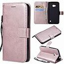 Laybomo Case for Microsoft Lumia 640 LTE Cover Case PU Leather Wallet Soft TPU Folio Slim Flip Stand View Bumper Magnet Card Slot Protective Holster Case for Lumia 640 LTE, Business Series (Rose Gold)