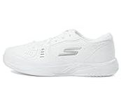 Skechers Women's Viper Court Smash-Athletic Indoor Outdoor Pickleball Shoes | Relaxed Fit Sneakers, White, 9