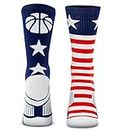 ChalkTalkSPORTS Basketball Adult Woven Mid-Calf Socks | Patriotic Stars and Stripes
