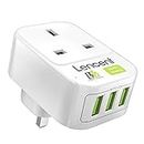 LENCENT USB Outlet Plug Extender with 3 USB Ports, 1 Way USB Plug, Multi Outlet Wall Charger Adapter, USB Mains Charger Plug Extension, Ideal for Home, Office 3250W